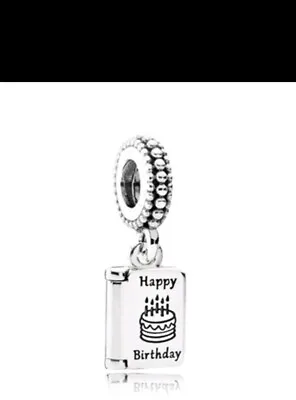 Silver Happy Birthday Charm For Charm Bracelet  UK Seller  • £4.99
