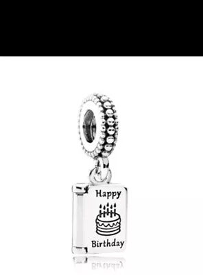 Silver Happy Birthday Charm For Charm Bracelet  UK Seller  • £4.99