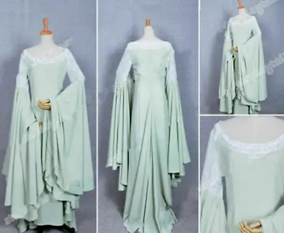 The Lord Of The Rings Cosplay Arwen Green Dress Costume Beautiful • £71.99