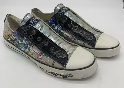  Ed Hardy 19FLR503M Men's Tennis Shoes Size 10 Women's Size 12 Tattoo Print • $29.99