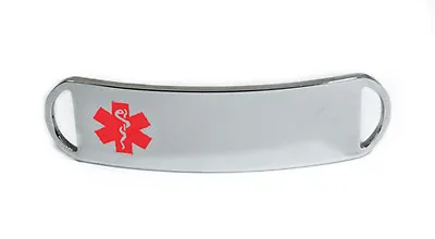 Red Medical Alert ID Tag Sold Without Band And Engraving.  Free Medical Card! • $9.99