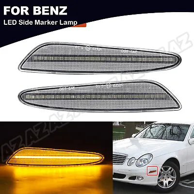 2x LED Bumper Side Marker Lights Amber For 2003-2006 Mercedes Benz E-Class W211 • $38.69