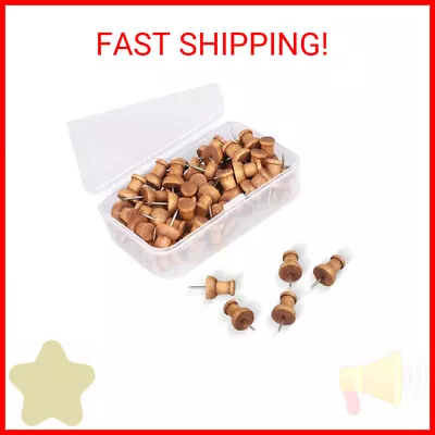 Walnut Wood Push Pins - 120 Pcs Decorative Thumb Tacks For Cork • $8.99