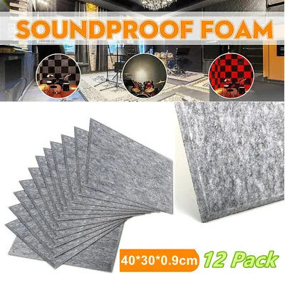 £35.40 • Buy 12pcs Acoustic Wall Panel Tiles Studio Sound Proofing Insulation Foam Sheet