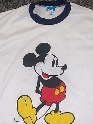 Vintage Classic Disney Character Fashions Mickey Mouse Ringer T Shirt L Made Usa • $38.99