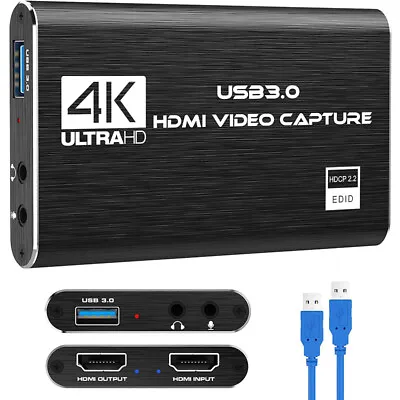 4K Audio Video Capture Card USB 3.0 HDMI Video Capture Device Full HD Recording • $18.98