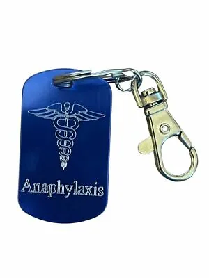 Personalised Anaphylaxis SOS Medical Alert Army Style Tag Keyring • £6.99