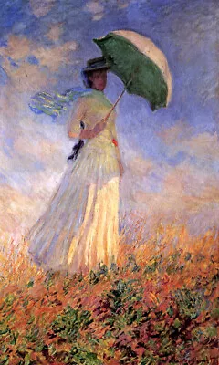 Woman With Umbrella Turned To The Right Painting Outdoors 1886 By Monet Repro • $49.72