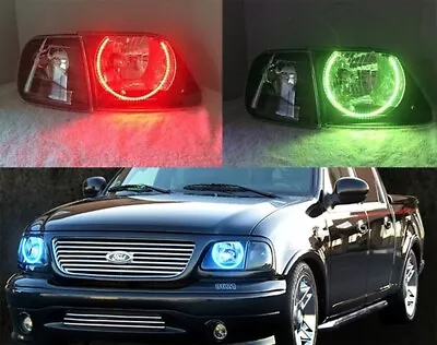 RGB Halo Ring For Ford F150 F-150 97-03 Headlight Bluetooth Flash DRL Angel Eye • $57.59