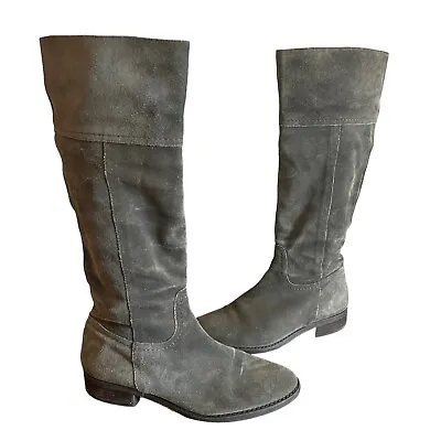 J. Crew Boots Women's Olive Green Suede Leather Full Zip Knee High Dressy 8 • $20.99