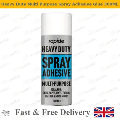 300ML Heavy Duty Adhesive Glue Spray For All Fabric Carpet Multi Purpose • £6.49