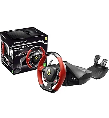 Thrustmaster Ferrari 458 Spider Steering Wheel Xbox One Pedals Metal Genuine New • $199
