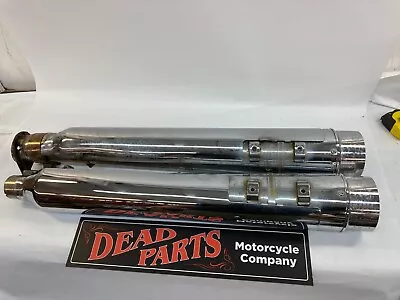 Harley Chrome CFR Style 17-up M8 Touring Exhaust Mufflers FLHX FLTR Look • $125