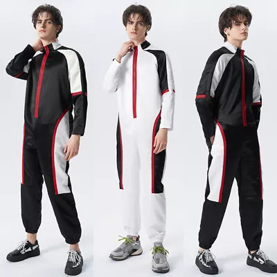 Fashion Men Long Sleeve Patchwork Jumpsuits Playsuits Work Casual Pants Trousers • $32.33