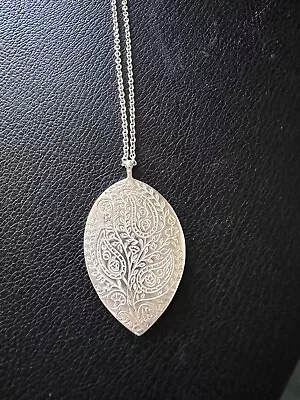 Authentic Me & Ro Sterling Silver 16  Teardrop Necklace With Etching • $145