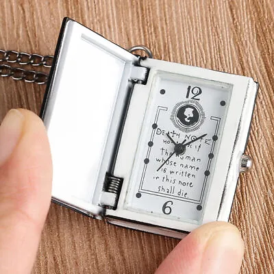 Steampunk Death Note Quartz Pocket Watch Small Size Black Book Shape Kids Gifts • $4.69