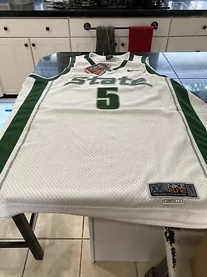 MENS NIKE ELITE Michigan State Spartans #5 WHITE/GREEN  Jersey 2XL XXL NWT • $40.01