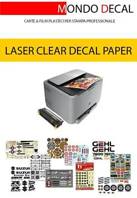 3 Sheets A4: Clear Paper Laser Decals Waterslide Decal Paper • £11.28