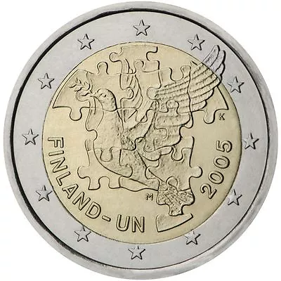 2005 Finland € 2 Euro Uncirculated UNC Coin UN United Nations 60 Years • $9.50