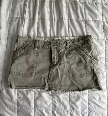 Abercrombie & Fitch Y2K Womens Green Micro Mini Skirt Size 4 Cotton Cargo • $27