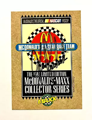 Alan Kulwicki NASCAR 1992 Maxx McDonald's All Star Card Autographed Signed • $19.99