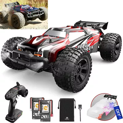 DEERC 9206E 1:10 Scale RC Car Brushed 4WD Rock Crawler 48+ KM/H RC Monster Truck • £76.99