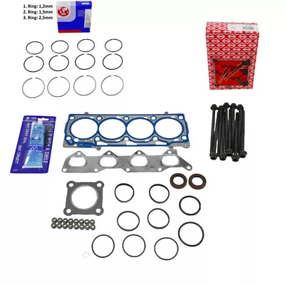 Cylinder Head Gasket Set + Piston Rings STD For VW 1.4 16v 036103383AM 030198151E • $134.79