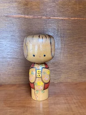 Vintage Japanese Kokeshi Wood Child Doll Hand Carved Painted Folk Art Japan • $29.95