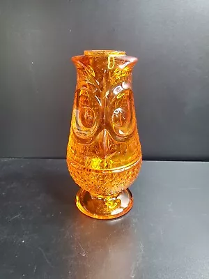 Vintage Viking Glass Owl Fairy Lamp Light Amberina Orange HTF Color • $250