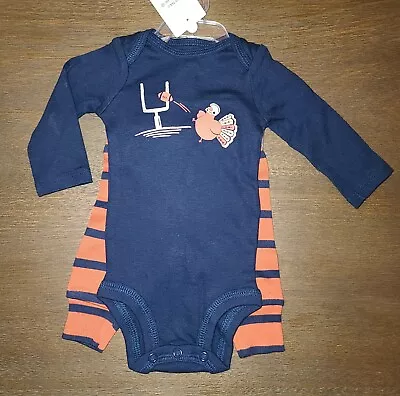 New Infant Baby Boys Just One You Carter's Thanksgiving Football Outfit Size... • $8.95