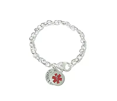 Medical Alert Bracelet SOS Warning Strong Curb Chain & Medical Disc & Charm  • £5.99