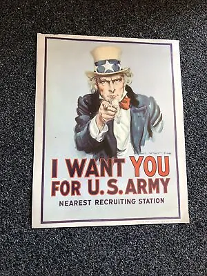 Original UNCLE SAM Recruiting Poster 1976 I WANT YOU FOR US ARMY • $49.99