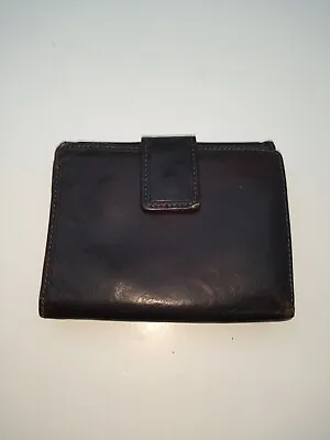 Valentini Vera Pelle Brown Leather Wallet 5x4 Credit Card Coin Zip Made In Italy • $39.75