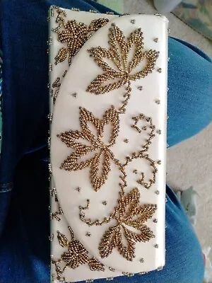 Vintage Hand Beaded Clutch Made In Hong Kong   • $4