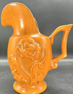 Royal Haeger Pitcher Vase 8145 Burnt Orange Flower Vintage Original Sticker • $24.99