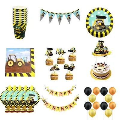 $10.29 • Buy Party Decorations Kids Party Construction Tractor Theme Disposable Tableware