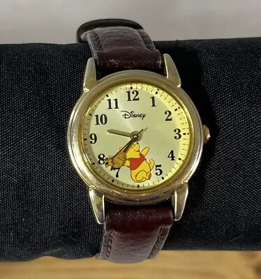 Vintage Disney Winnie The Pooh Watch - Leather Band - New Battery - SII - MU0116 • $24.99