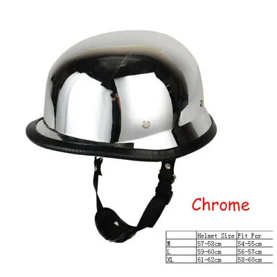 DOT Black German Street Half Helmet Motorcycle Helmet For Chopper Cruiser Biker • $33.99