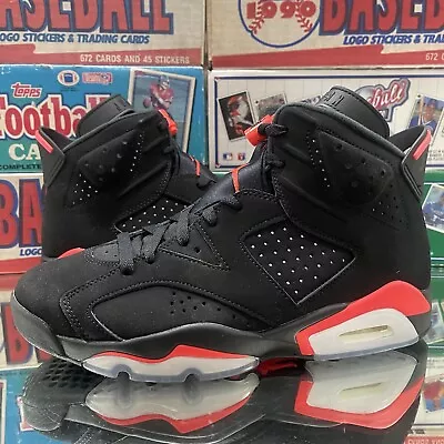 2019 Jordan Retro 6 Black Infrared Mens Sz 9 Brand New 384664 060 • $320