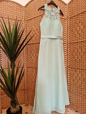 £25 • Buy Pandora Aqua/Mint Green Bridesmaid Maxi Prom Dress UK 10-14 Wedding
