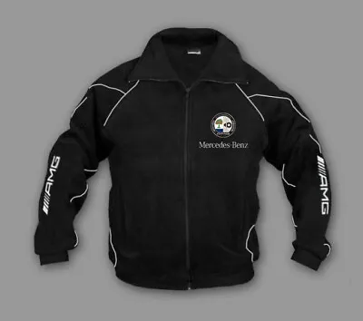 Mens Mercedes AMG Sport Racing New Fleece Jacket Sweatshirt Apparel Embroidered • £53.88