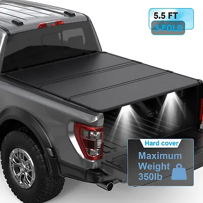 5.5FT Hard Truck Tonneau Cover 3-Fold For 2015-2024 Ford F150 Truck Bed Cover • $369.79