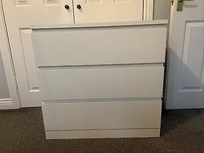 IKEA MALM Chest Of Three Drawers In White • £45