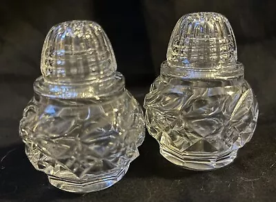 Vintage Cut Glass Salt & Pepper Shakers With Glass Lids • $12