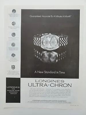 £9.66 • Buy Longines Ultra-Chron Wrist Watch Multi Award Winner 1968 Vintage Print Ad