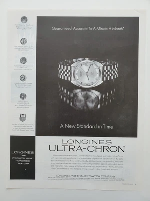 £9.66 • Buy Longines Ultra-Chron Wrist Watch Multi Award Winner 1968 Vintage Print Ad