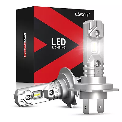 Lasfit LED High/Low Beam Conversion Kit H7 Bulbs Super Bright 6000K Plug&Play 2x • $27.99