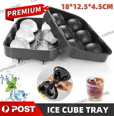 Large Ice Cube Tray Ball Maker Big Silicone Mold Sphere Whiskey Round Mould DIY • $14.03