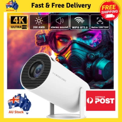 $199.50 • Buy Portable Native HD 1080P 4K Smart WiFi Bluetooth Projector Android 11 Projector