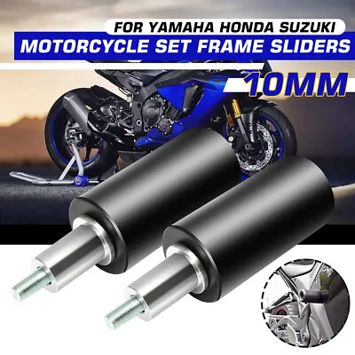 Pair Universal 10mm Motorcycle Frame Sliders Crash Protector For Yamaha Suzuki • $19.18